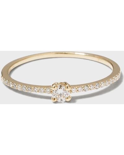 Lana Jewelry Flawless Stackable Ring With Solo Diamond - White