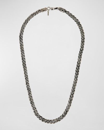 Emanuele Bicocchi Woven Foxtail Chain Necklace - Metallic