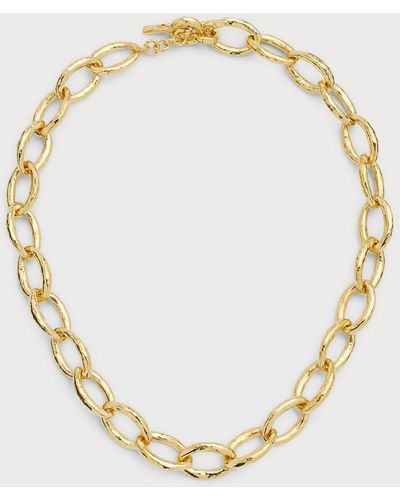 Ippolita Short Hammered Bastille Mini Link Necklace - Metallic