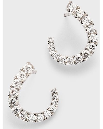 Frederic Sage 18k White Gold Diamond Open Pear Earrings