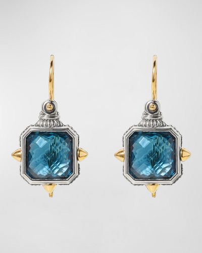 Konstantino 18k Gold Blue Spinel Earrings