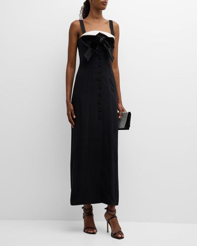 Emporio Armani Scoop-Neck Stretch Velvet Mini Dress - Black
