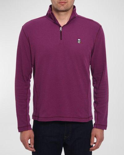 Robert Graham Polaris Quarter-Zip Sweater - Purple