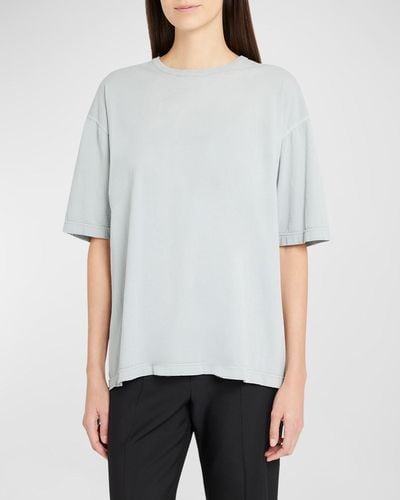 The Row Steven Relaxed Short Sleeve Top - Gray