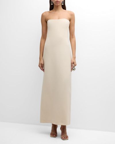 Gabriela Hearst Opus Strapless Wool Crepe Maxi Dress - Natural