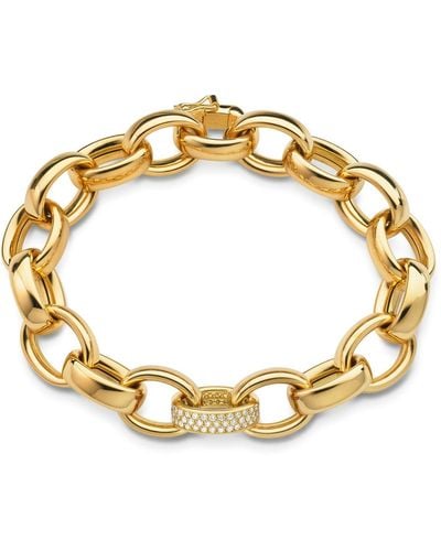 Monica Rich Kosann 18k Yellow Gold Marilyn Xl Ultra Bracelet With Diamond Pave Link - Metallic