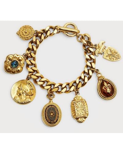 Ben-Amun 24k Gold Plated Multicolor Chain Bracelet - Metallic