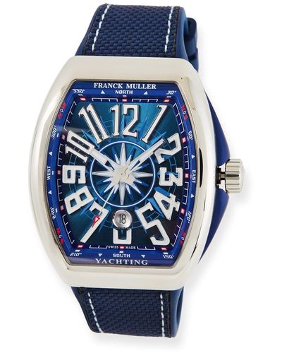 Franck Muller Vanguard Yachting Watch With Carbon Fiber Strap - Blue