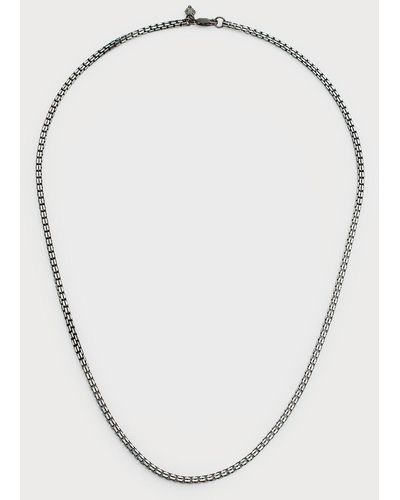 Armenta Gunmetal Sterling Silver Box Chain Necklace - Metallic