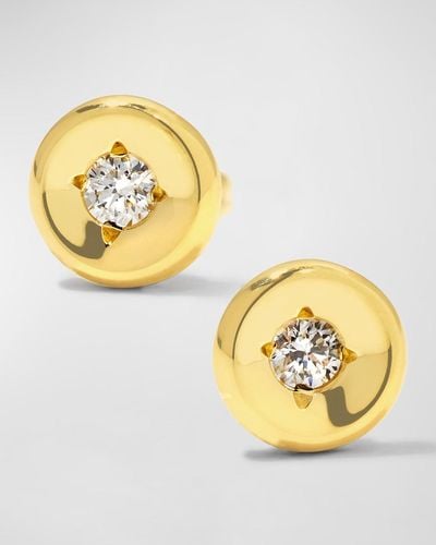 Roberto Coin 18K Diamond Round Stud Earrings - Metallic