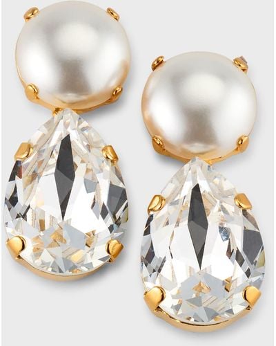 Elizabeth Cole Sable Crystal Drop Earrings - Metallic