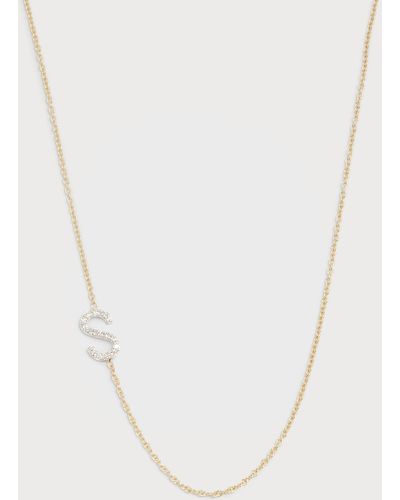 Zoe Lev 14K Personalized 0.11Ct Asymmetric Diamond Initial Necklace - White