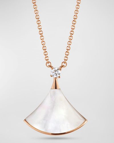 BVLGARI Divas' Dream Rose Gold Pendant Necklace With Mother-of-pearl - White