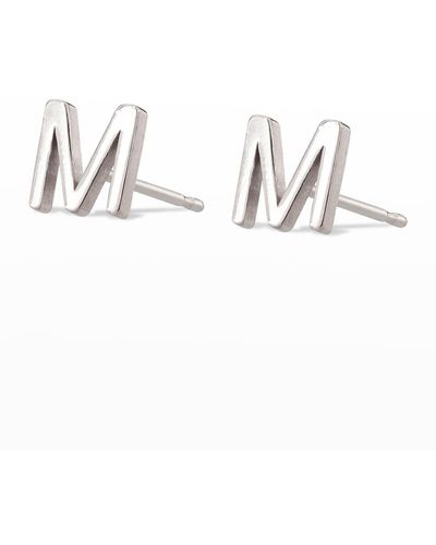 Maya Brenner Mini Initial Earring - Metallic