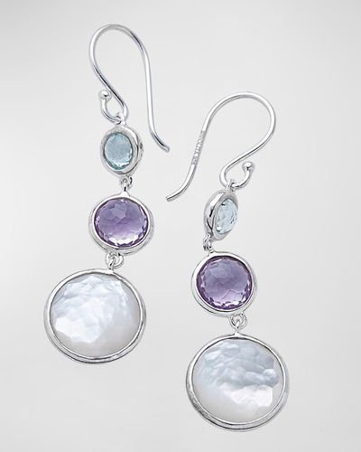 Ippolita Lollitini 3-stone Drop Earrings In Sterling Silver - White