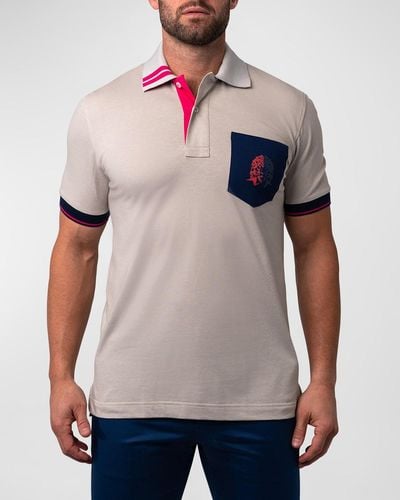 Maceoo Mozart Tipped Polo Shirt - Gray