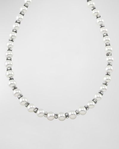 Lagos Kinder Sterling Silver & Pearl Necklace - White