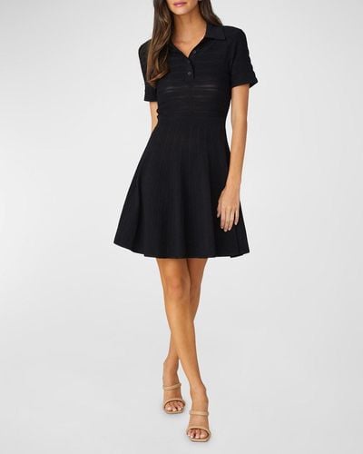 Shoshanna Minoa Knit Fit-&-Flare Mini Dress - Black