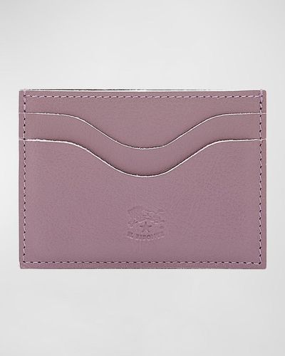 Il Bisonte Salina Leather Card Holder - Purple