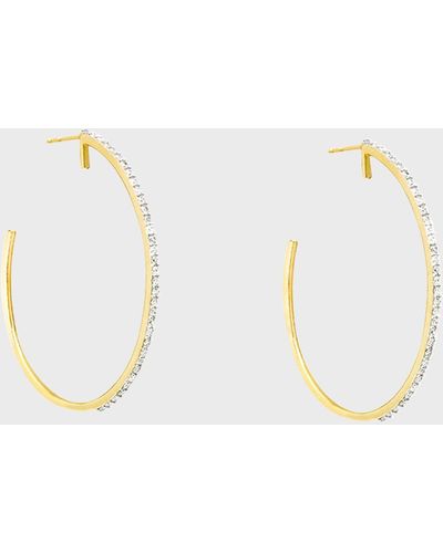 STONE AND STRAND Xl Pave Hoop Earrings - White