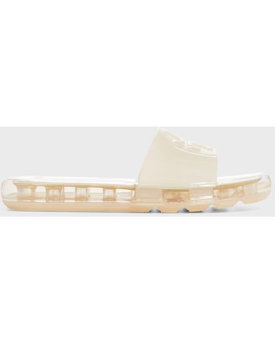 Tory Burch Clear Bubble Jelly Flat Sandals - Natural