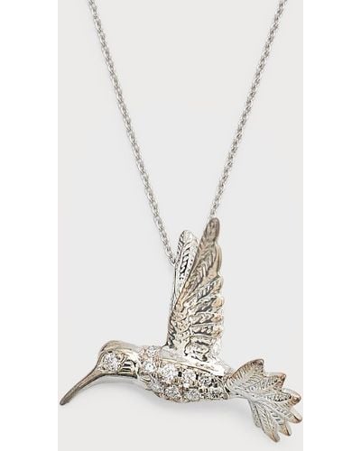 Roberto Coin 18K Diamond Hummingbird Necklace - Natural