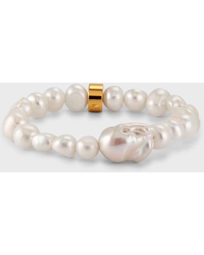 Nest Baroque Pearl Stretch Bracelet - White