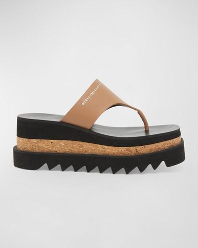 Stella McCartney Sneakelyse Vegan Platform Thong Sandals - White