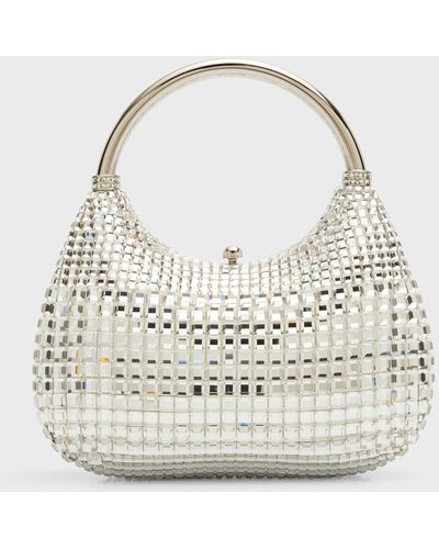 Judith Leiber Allover Crystal Top-Handle Bag - White