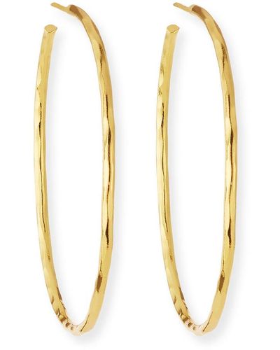 Nest Thin Hammered 22k Gold-plated Hoop Earrings - Metallic