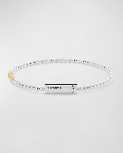 Le Gramme Polished And Brushed Two-tone Beaded Bracelet - Multicolor