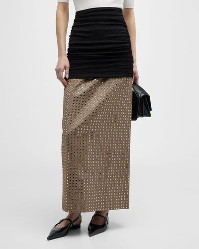 Tory Burch Mirror-embellished A-line Maxi Skirt - Multicolor