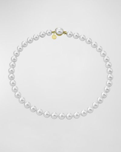 Majorica Lyra Pearl-Strand Necklace With Round Clasp - White