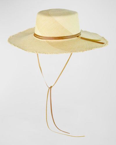 Sensi Studio Life Is A Beach Straw Hat With Straps - White