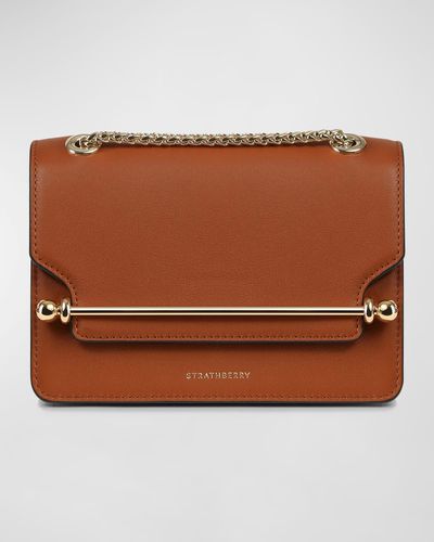 Strathberry Mini East-West Leather Crossbody Bag - Brown