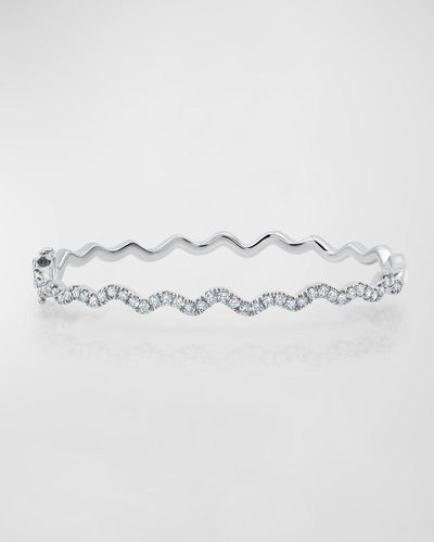 Graziela Gems 18k White Gold Rio Diamond Bangle Bracelet - Gray