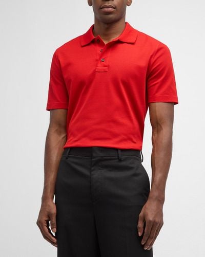 Ferragamo Pique Polo Shirt - Red