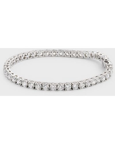 Neiman Marcus 18k White Gold Fg-si1 Diamond Tennis Bracelet - Metallic