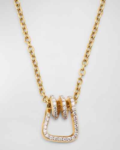 WALTERS FAITH Huxley 18K Diamond Coil Link Pendant Necklace - Metallic