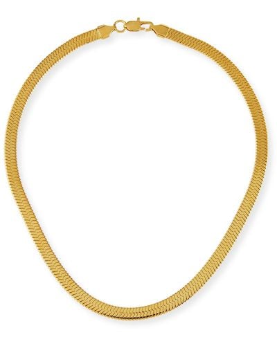Fallon Wide Herringbone Collar Necklace - Metallic
