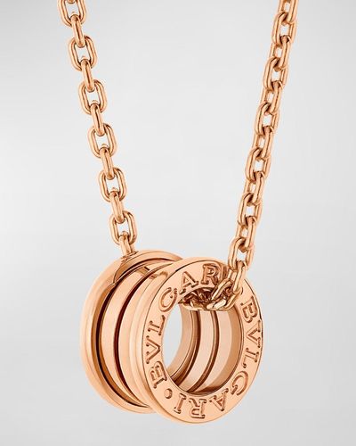 BVLGARI B.zero1 Pendant Necklace In Pink Gold - Metallic