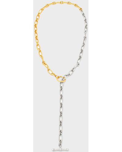 Ben-Amun Long Two-Tone Textured Necklace - White