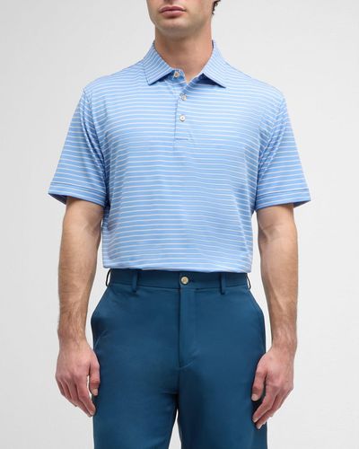 Peter Millar Drum Performance Jersey Polo Shirt - Blue