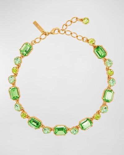 Oscar de la Renta Classic Crystal Necklace - Green