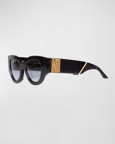 Anna Karin Karlsson Lucky Goes To Vegas Embellished Acetate & Metal Cat-Eye Sunglasses - Black