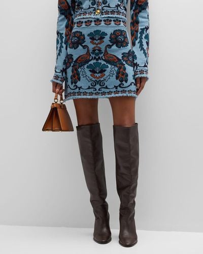 Cara Cara Lindy Jacquard Knit Wool-blend Mini Skirt - Blue