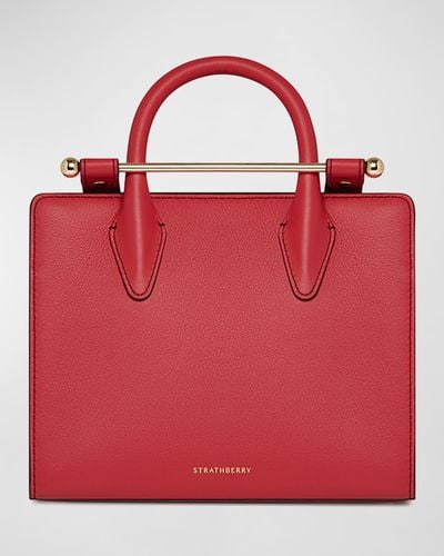 Strathberry Mini Leather Tote Bag - Red