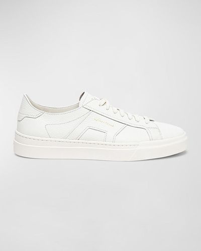 Santoni Dbs Leather Low-Top Sneakers - Natural