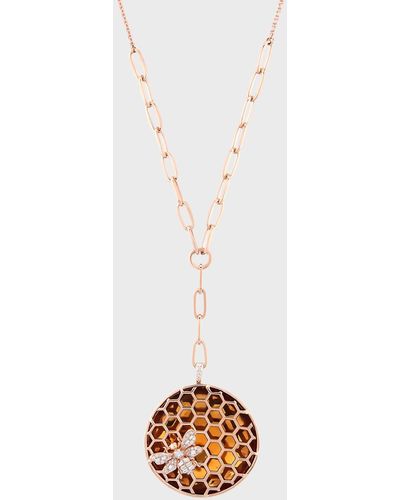 BeeGoddess Honeycomb Y-necklace - Metallic