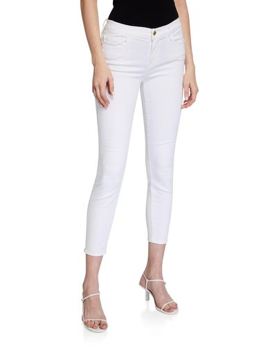 FRAME Le Color Cropped Skinny Jeans - White